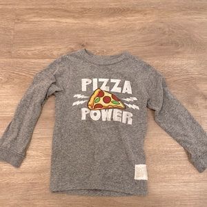 Original Retro Brand-Gray Pizza Power-Long sleeve T-Shirt-Size 3T